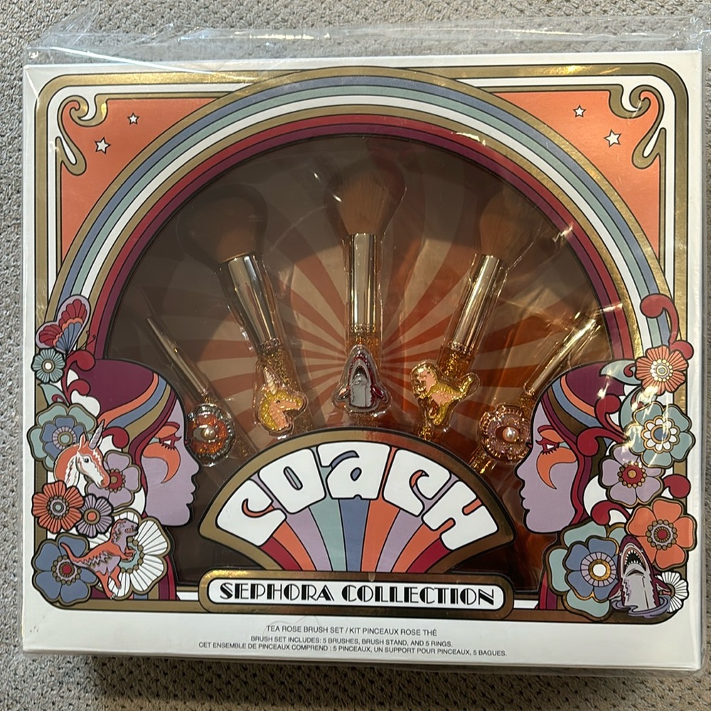 Coach Sephora collection tea rose brush set